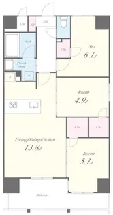 ジャルディーノ関目【6階】の間取り