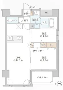 Parkhouse南森町【7階】の間取り