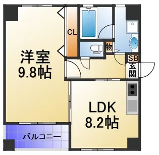 シャルムヒルズ南森町【4階】の間取り