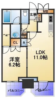 プレサンスNEO中之島公園【11階】の間取り