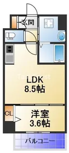 クローバー グランデ玉造【5階】の間取り