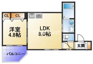 クリエオーレ生江Ⅱ【3階】の間取り