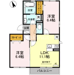 ヴァ—チュアス ハミテージ【2階】の間取り