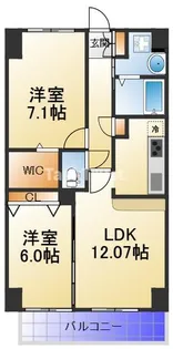 エスヴェール北梅田【6階】の間取り