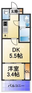 ビガーポリス416天満四丁目Ⅱ【3階】の間取り