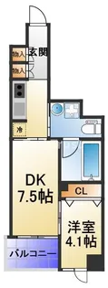 アミティエ扇町公園【7階】の間取り