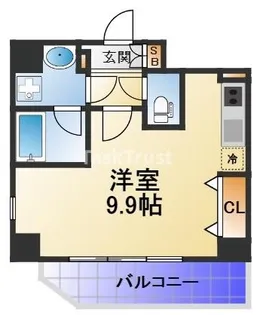 クレグラン北梅田【6階】の間取り