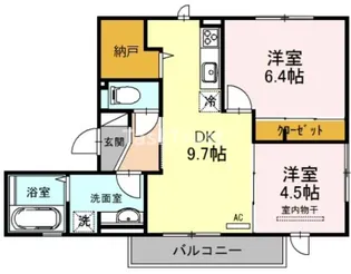 カーサ ウィステリア【1階】の間取り