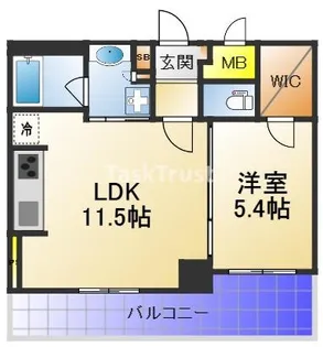 ザ・パークハビオ天満橋【10階】の間取り
