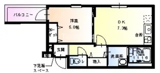 フジパレス大宮【1階】の間取り