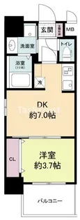 プライマル南森町パークビュー【2階】の間取り