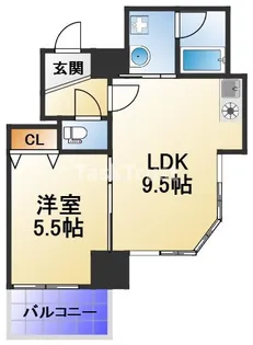 アルプス西梅田【9階】の間取り
