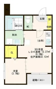NYスタイルズ玉造【3階】の間取り
