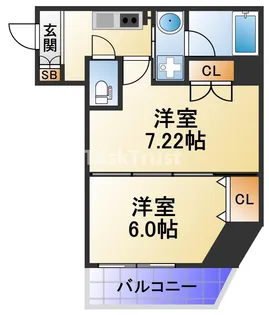 アフィット天満橋【10階】の間取り