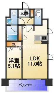 ランドセントラル梅田【8階】の間取り
