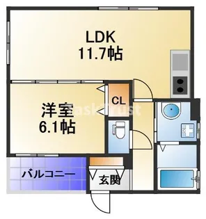 グランアイ鶴見【1階】の間取り