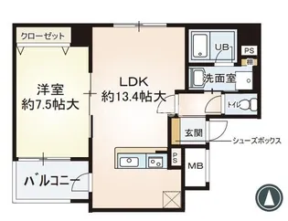 デセンテ北梅田【1階】の間取り