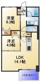 ブランメゾン@船場【14階】の間取り