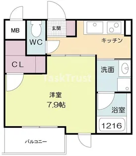 ヴィルヌーブ中之島【2階】の間取り
