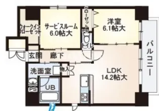 レジデンス・スエヒロ 上本町【7階】の間取り