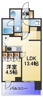 ザ・パークハビオ都島フロント【8階】の間取り