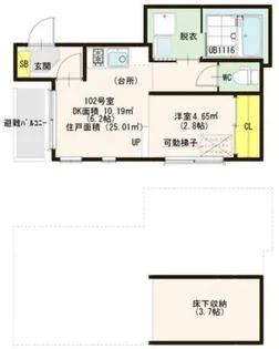 ガナーズ館 長柄【1階】の間取り