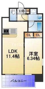 プレジオ城東【4階】の間取り
