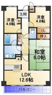 グランドソーワ今福鶴見【1階】の間取り
