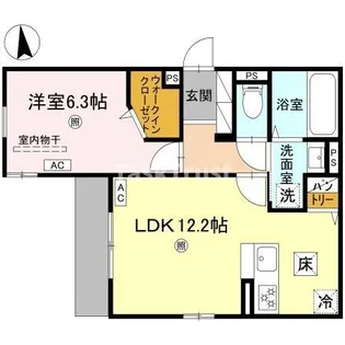 アザレア深江橋【1階】の間取り