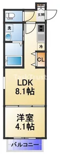 F asecia 城北公園通【1階】の間取り