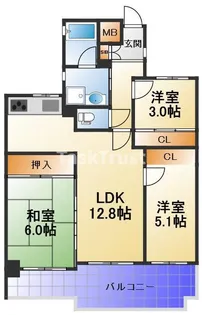 グリーンシティOSAKA1号棟【4階】の間取り