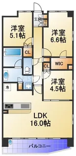 S-FORT大阪同心【6階】の間取り