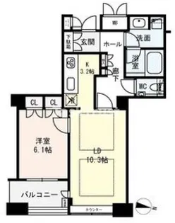 ディーグラフォート大阪NYタワーHIGOBASHI【7階】の間取り