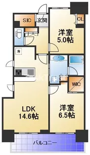ザ・パークハビオ天満橋【14階】の間取り