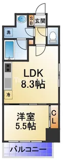 グリッドコート天神橋【3階】の間取り