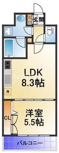 グリッドコート天神橋【7階】の間取り