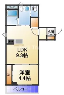 Plaisir deux京町堀【3階】の間取り