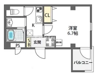 ラ・フォルム与力レジデンス【5階】の間取り