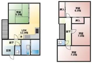 リバーサイド駒見【303号室】の間取り