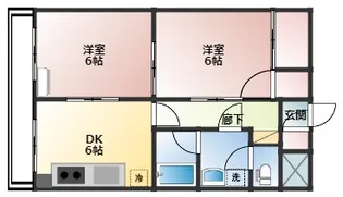 メゾン・ドゥ・ヴァン上赤江【1階】の間取り
