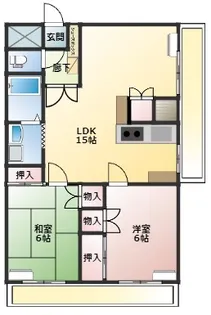 メゾン八尾【101号室】の間取り