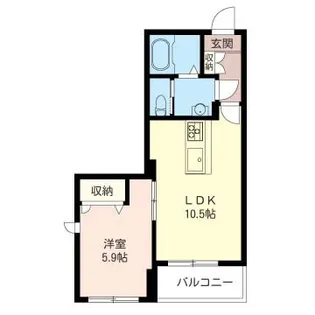 プロスペラール市川【206号室】の間取り
