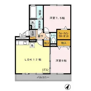 インクローバー【302号室】の間取り