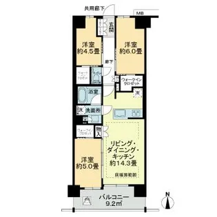 プレシス小岩ヴェルデ【8階】の間取り