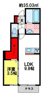 ヴィラージュ【108号室】の間取り
