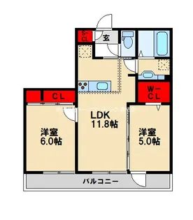 メゾンリブハフト【2階】の間取り