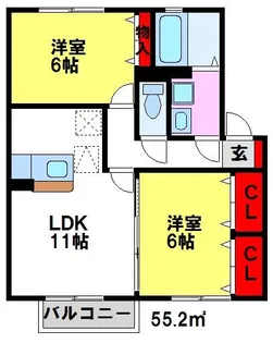 アムール【103号室】の間取り