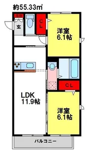 メゾンリブハフト【1階】の間取り