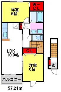 カーサエルシアII【2階】の間取り