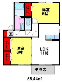 ドエル池の内【1階】の間取り